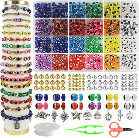 Flat round Eye Shaped Resin Beads for Women Jewelry Making Kit DIY Fashion Style