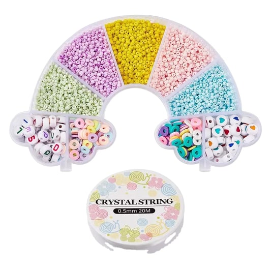 Rainbow Box Colorful Flat Round Small Glass Seed Beads DIY Jewelry Marking Kits