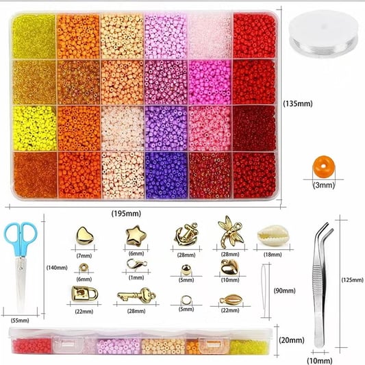 Wholesale 4mm Colorful Acrylic Seed Beads DIY Bracelet Necklace Jewelry Make Kit