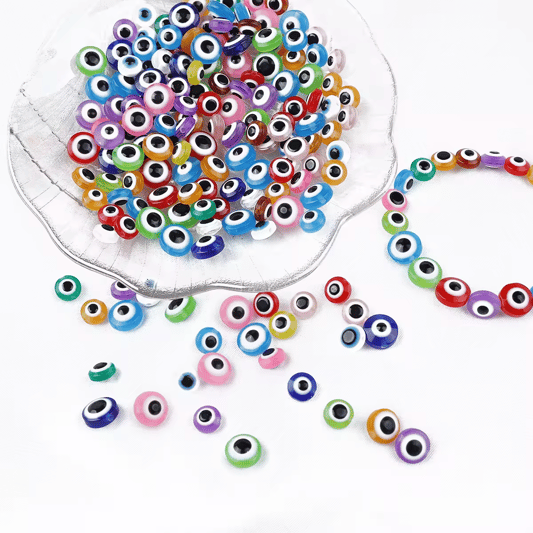 300pcs 5*8mm round glass eye loose beads DIY make bracelet necklace amulet beads