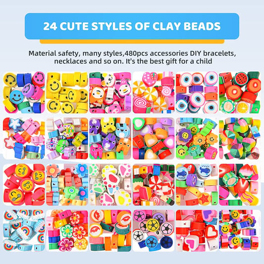 Polymer Clay Beads Kits DIY Making Fashion Cute Bracelet Necklace Earring Set