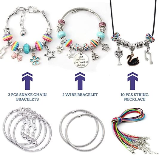 Jewelry Making Kits With Beads Bracelets Charms Necklace DIY Making Crafts Set