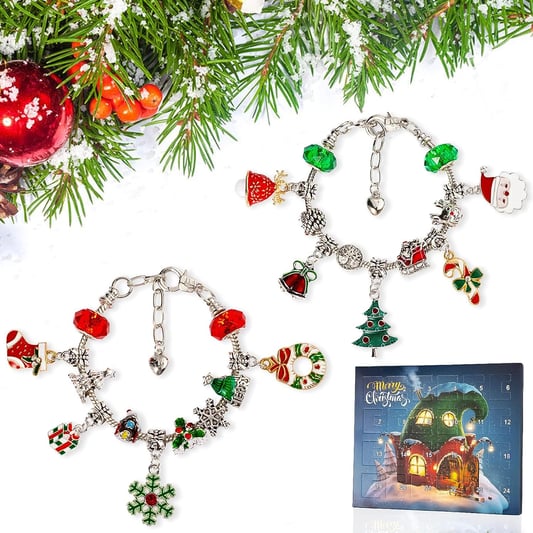 Christmas Advent Calendar Jewelry Making DIY Christmas Necklaces Bracelet Gifts