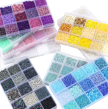 Wholesale 15 Colors Mix Seed Loose Beads Set DIY Jewelry Beaded Making Kits