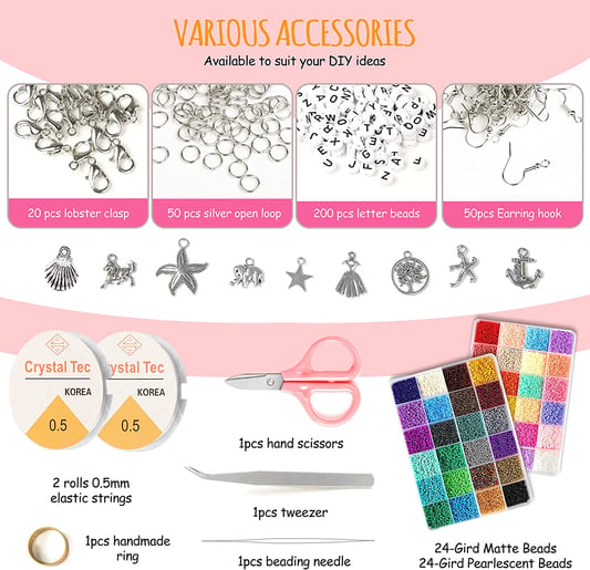 Wholesale Colorful Seed Mini Beads Set DIY Jewelry Make Girls Jewelry Making Kit