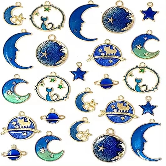 Blue Oil Dripping Enamel Pendant DIY Jewelry Making Animal Accessory Charms Kits