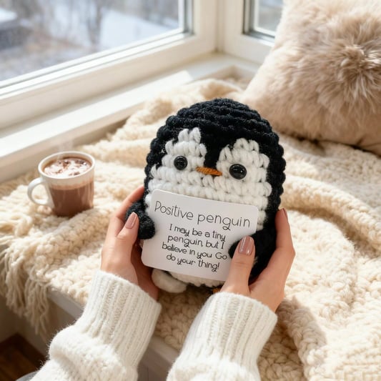 Crochet Positive Penguin Plush