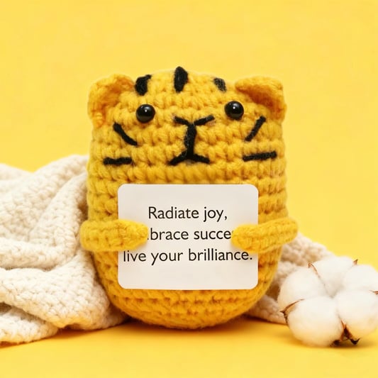 Crochet Tiger Plush Motivational Toy