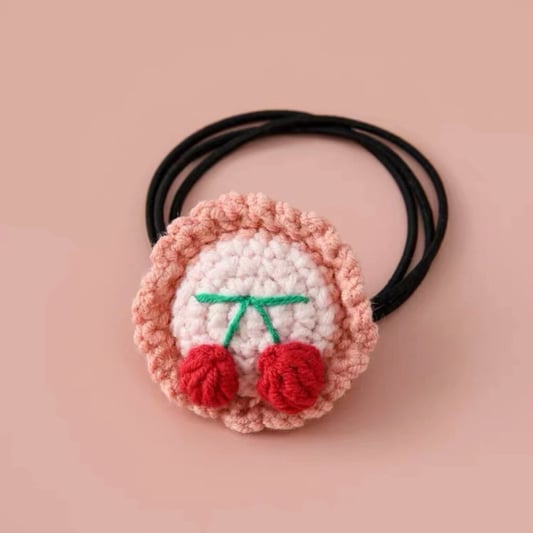 Crochet Cherry Hair Tie