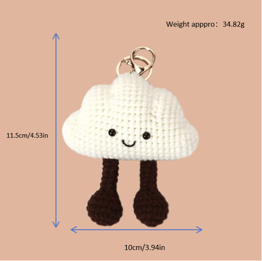 Crochet Cloud Keychain Plush Kit