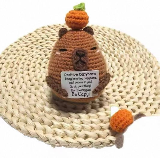 Positive Capybara Crochet Plush