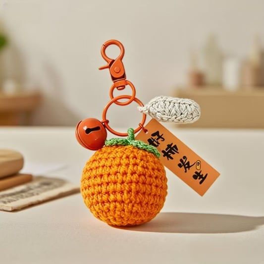 Crochet Lucky Orange Keychain Kit