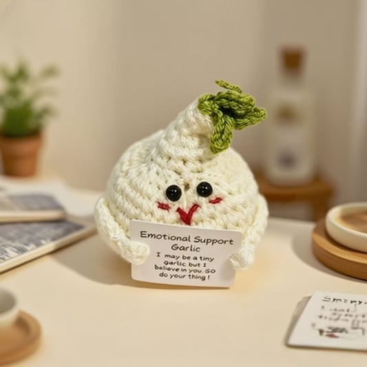 Garlic Crochet Doll Keychain