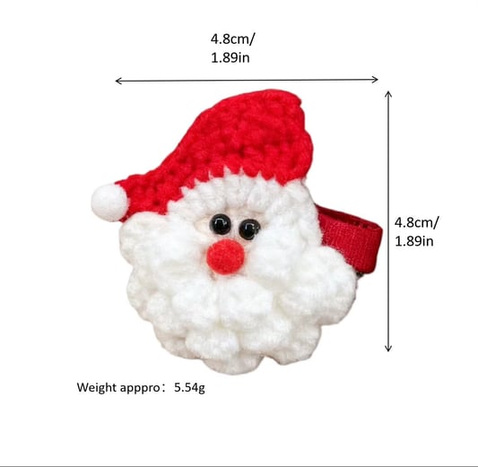 Christmas Santa Crochet Hair Clip