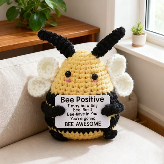 Bee Positive Crochet Plush