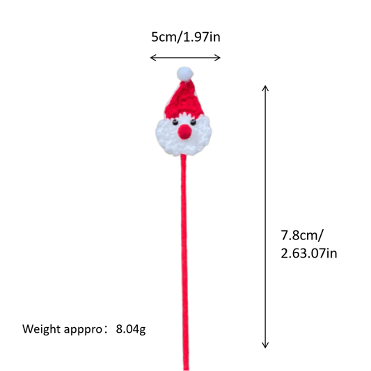 Crochet Santa Stick Handmade Festive Accessory