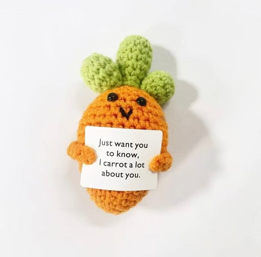 Message Carrot Crochet Plush