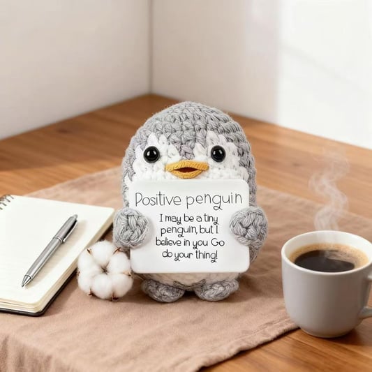 Positive Penguin Crochet Plush Doll