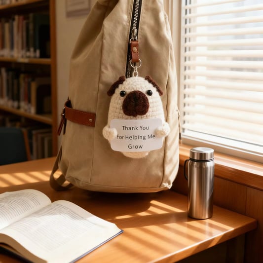 Crochet Pug Plush Thank You Gift