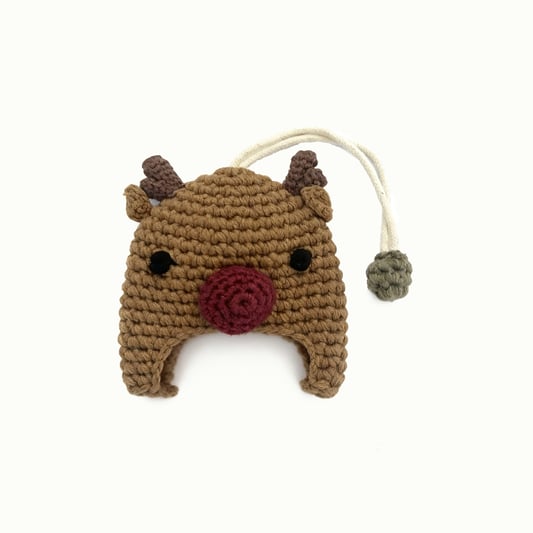 Crochet Reindeer Keychain Christmas Charm
