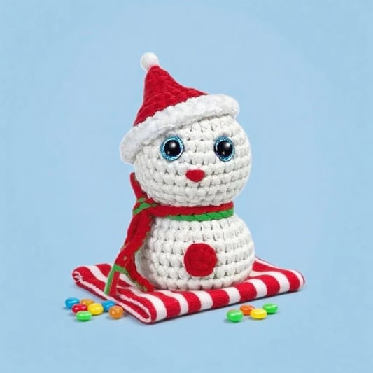 Crochet Snowman Doll Kit Winter Home Decor