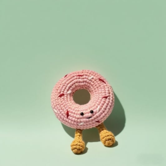 Crochet Donut Keychain Plush DIY Kit