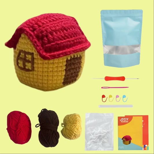 Crochet Mini House Kit Plush Cottage Decor