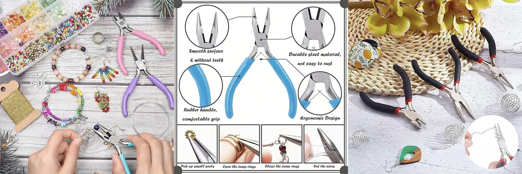 Mini Pliers Handle Anti-slip Splicing Fixing DIY Making and Repair Jewelry Tools