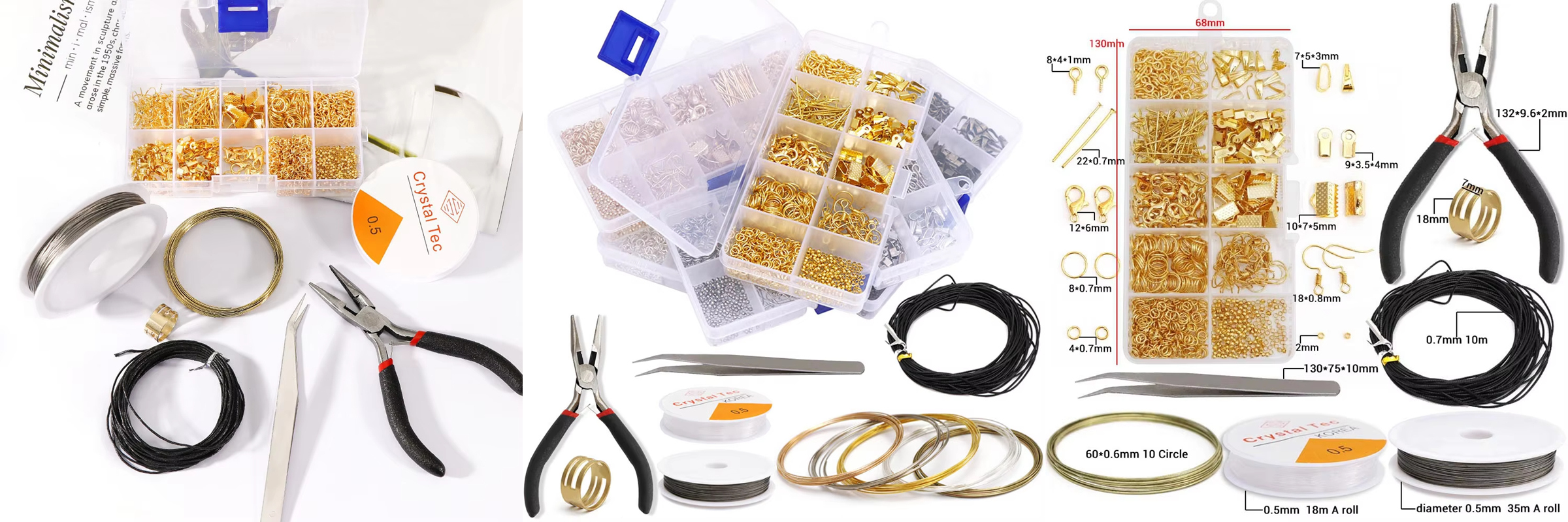 Jewelry Making Kits Earring Hooks Jump Rings Lobster Clasp Chain DIY Jewelry Set