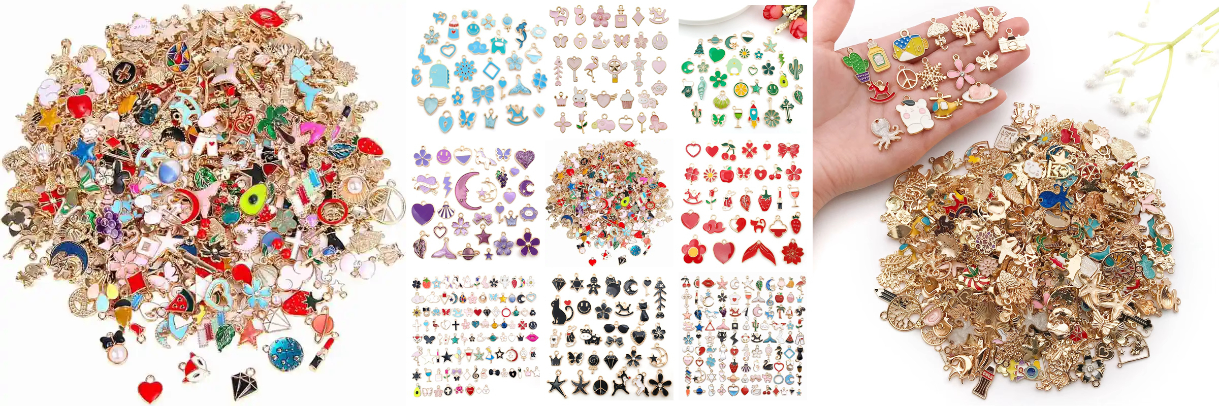 DIY colorful oil dropped keychain pendant for mixed random packing jewelry accessory charms for handmade alloy pendant