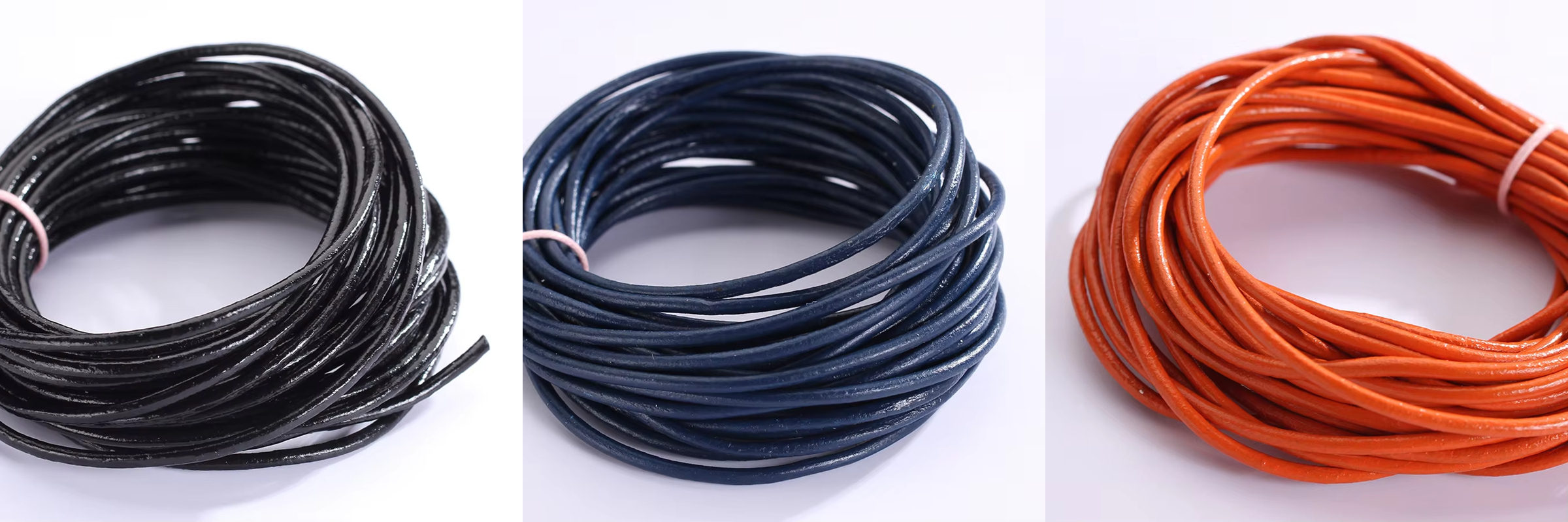 Round leather cord Solid 2 mm Natural Genuine Real Leather Cord Braiding String Natural leather supplier