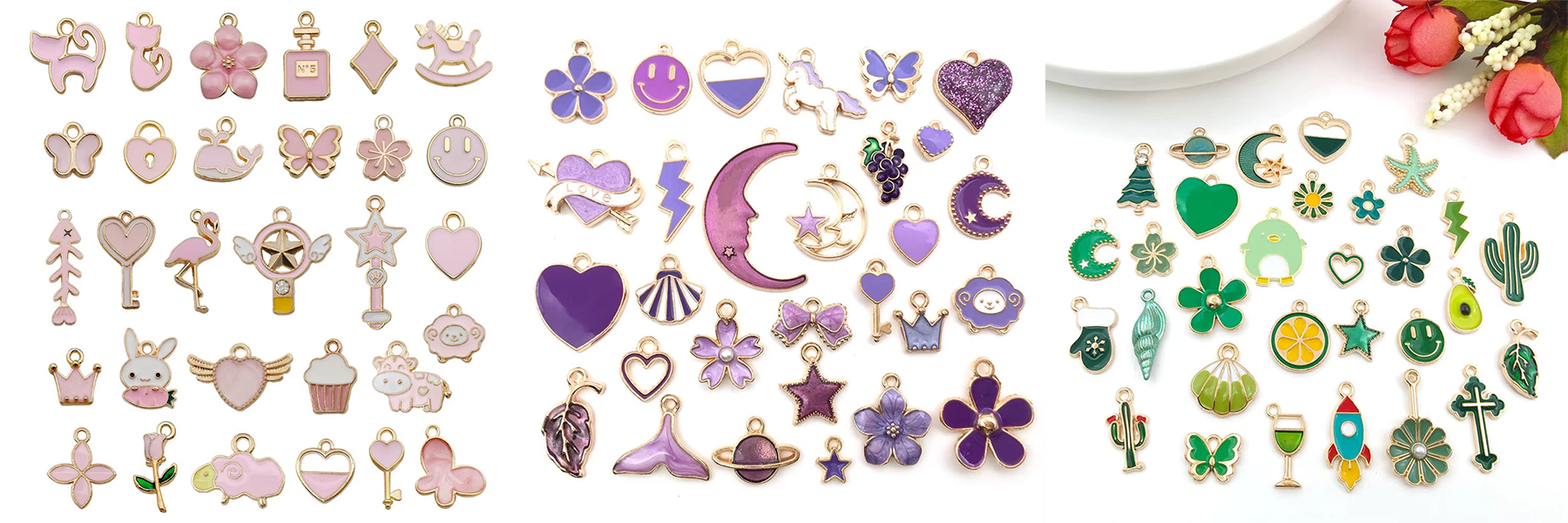 Mix Enamel Alloy Pendants DIY Making Jewelry Oil Dripping Charms Components