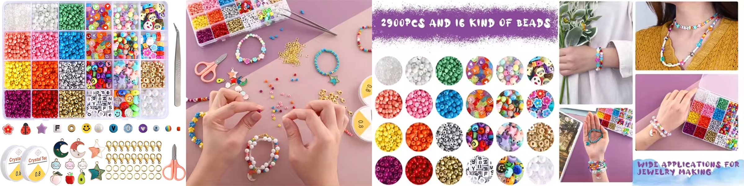 Jewelry Polymer Clay Pearl Letter Beads Glass Seed Beads DIY Jewelry Making Set