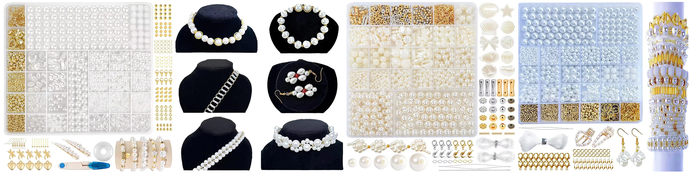 Imitation Irregular Pearls with Gold Color Spacer Beads DIY Bracelet Making Kit