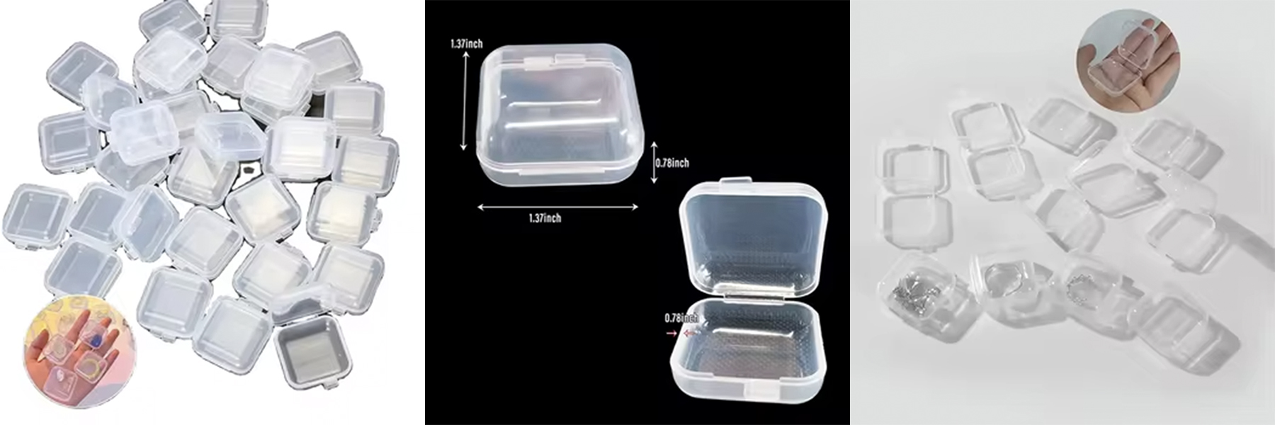 Wholesale Plastic Box Organizer Jewelry Ring Storage Clear Transparent Container