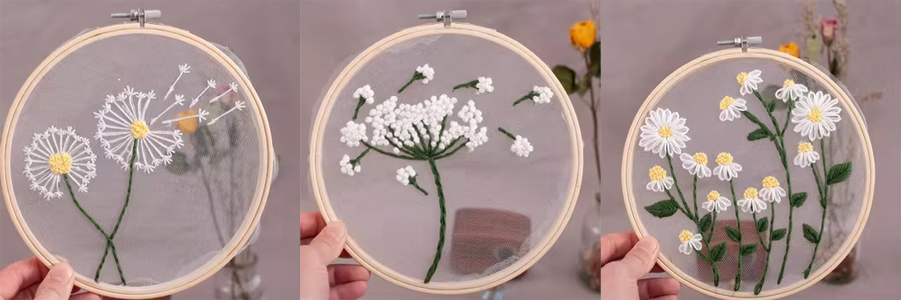 Beginner DIY Embroidery Kit Chinese Traditional Style Fabric Embroidery Hoop Toy