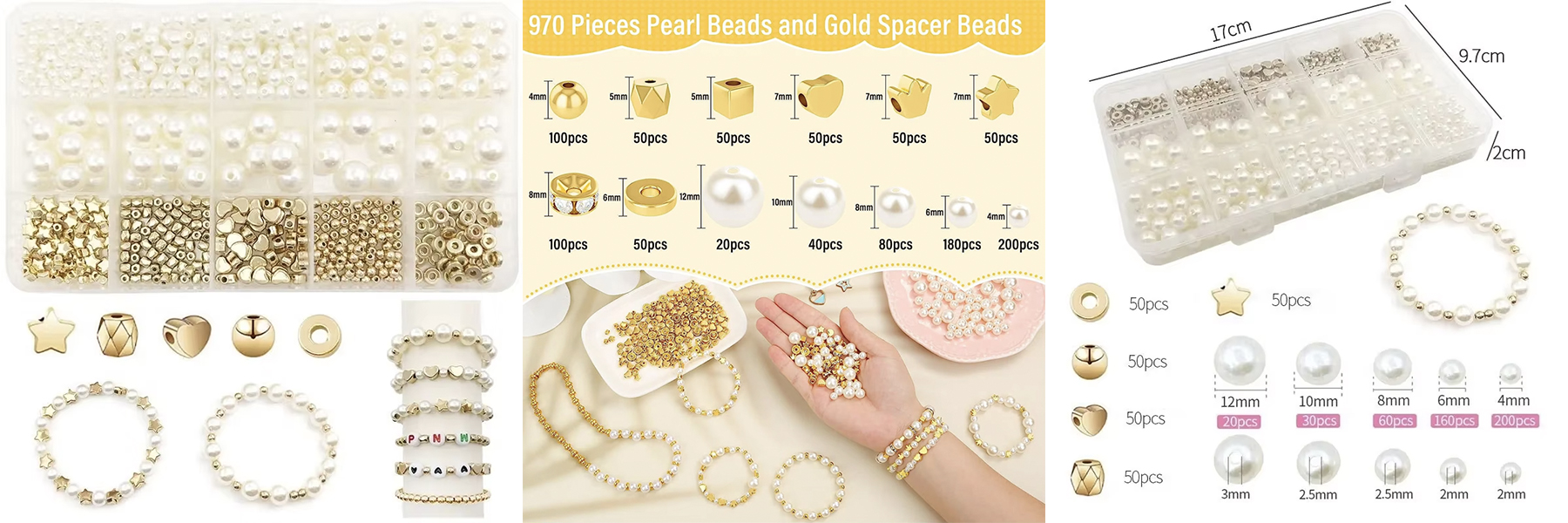 Factory Direct Selling Acrylic White Pearl Beads DIY Set Jewelry Making Supplier