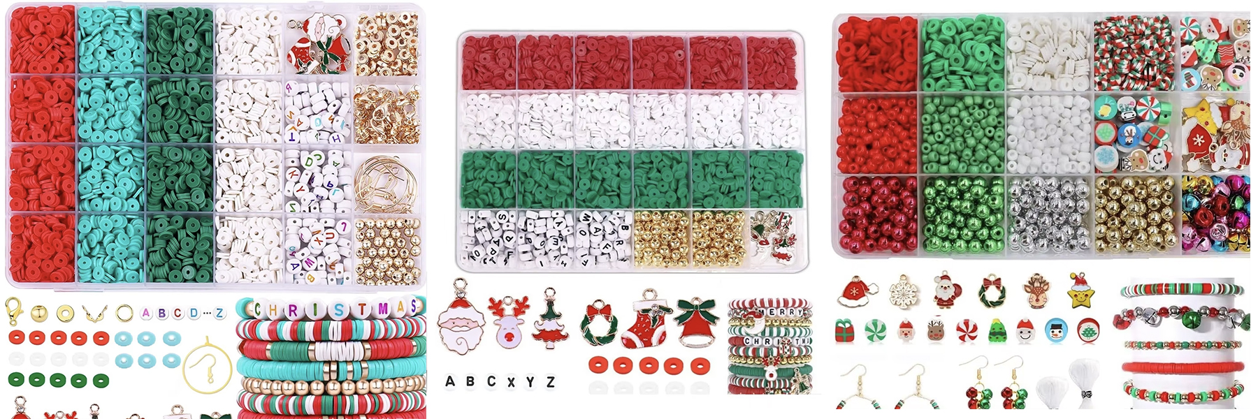 6mm Polymer Clay Beads Set For Kids Making Christmas Charms Bracelet Making Kits