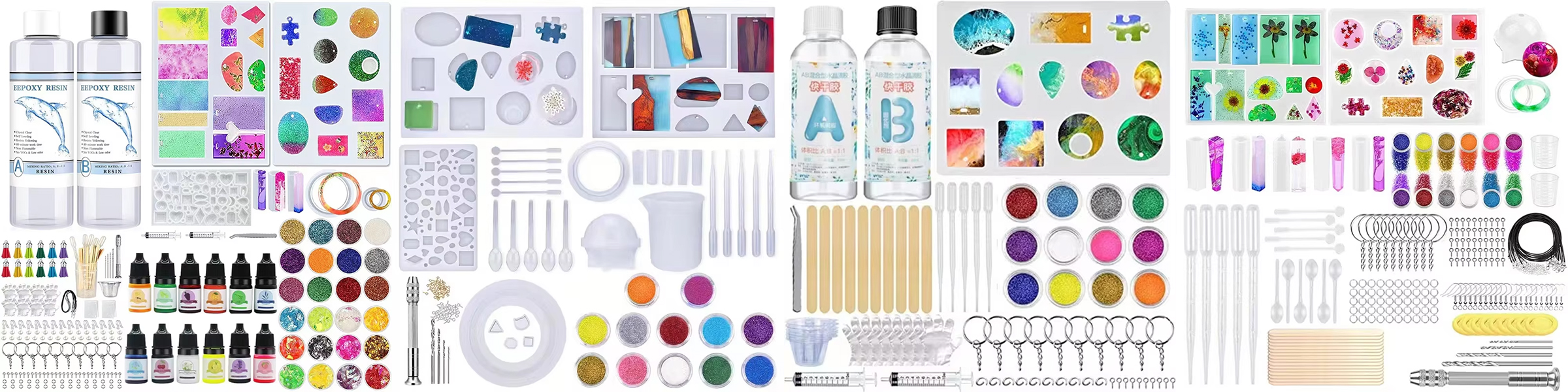 Epoxy Resin Craft Set DIY Letters Jewelry Making Kits for Beginners Resin Molds