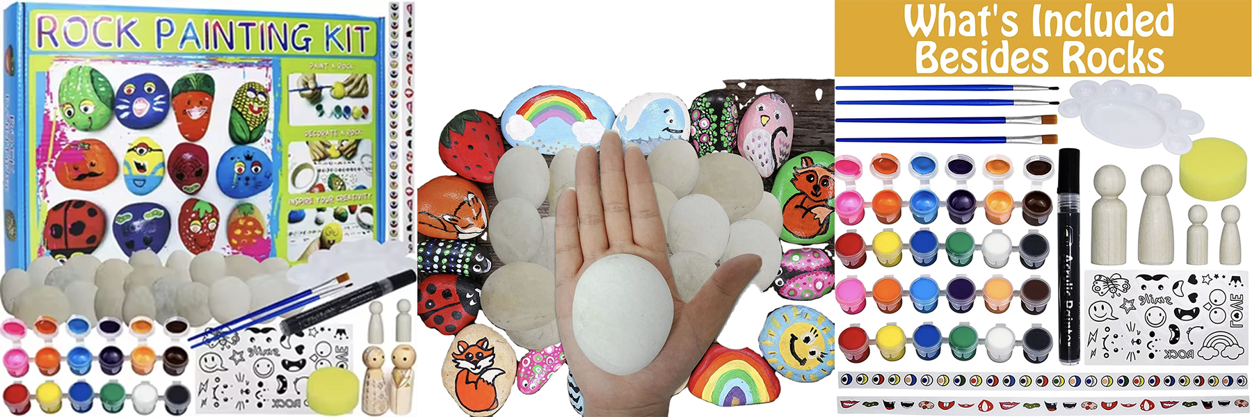 Rock Painting Kit Kids DIY Art Crafts Waterproof Paint Stone Art Painting Sets