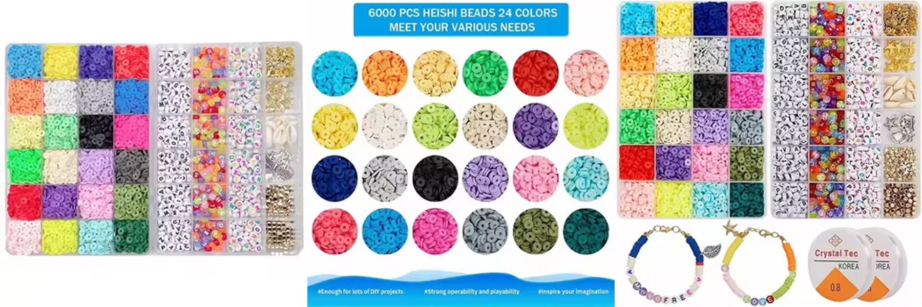 24 Color Soft Ceramics Accessories Set Factory Batch DIY Craft Beads Jewelry Kit