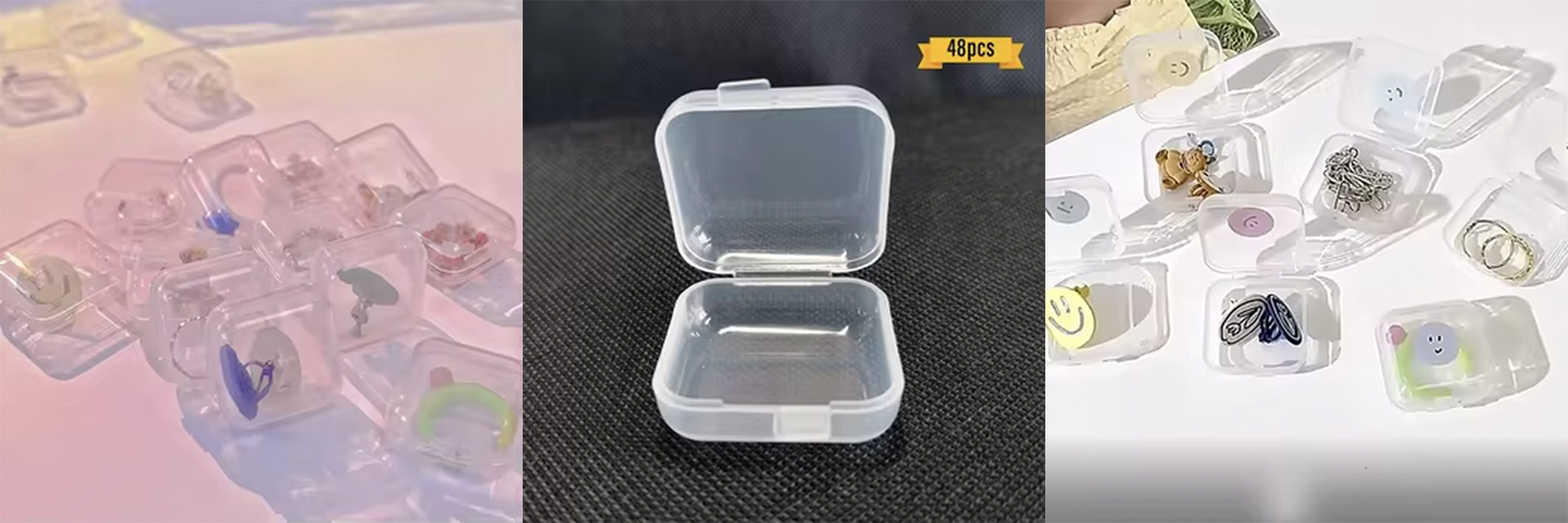 Wholesale Plastic Box Organizer Jewelry Ring Storage Clear Transparent Container