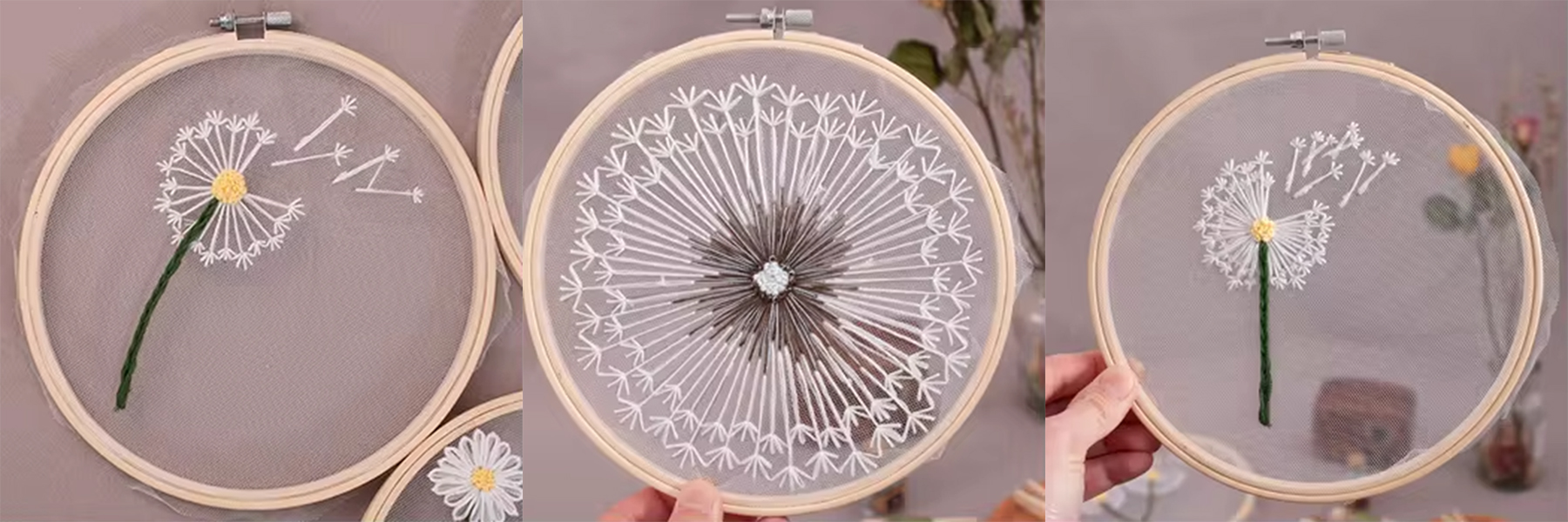 Beginner DIY Embroidery Kit Chinese Traditional Style Fabric Embroidery Hoop Toy