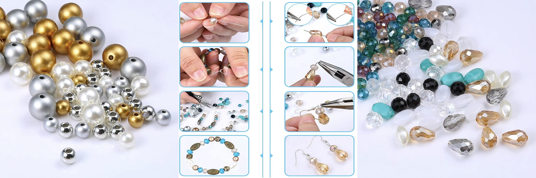 Jewelry Making kits Beads Findings Pliers Cutters Tweezers Tools DIY Jewelry Set