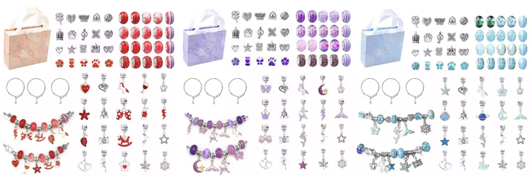 Large Hole Beads Set DIY Jewelry Personalized Bracelet and Necklace Making Kits