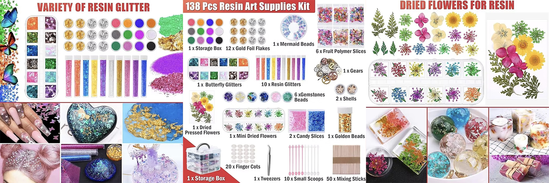 Resin Decoration Kits Beginners DIY Jewelry Making Accessories Dry Flower Crafts