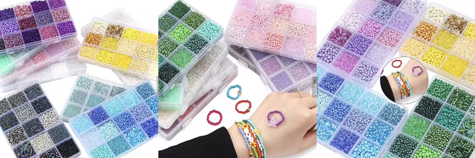 Wholesale 15 Colors Mix Seed Loose Beads Set DIY Jewelry Beaded Making Kits