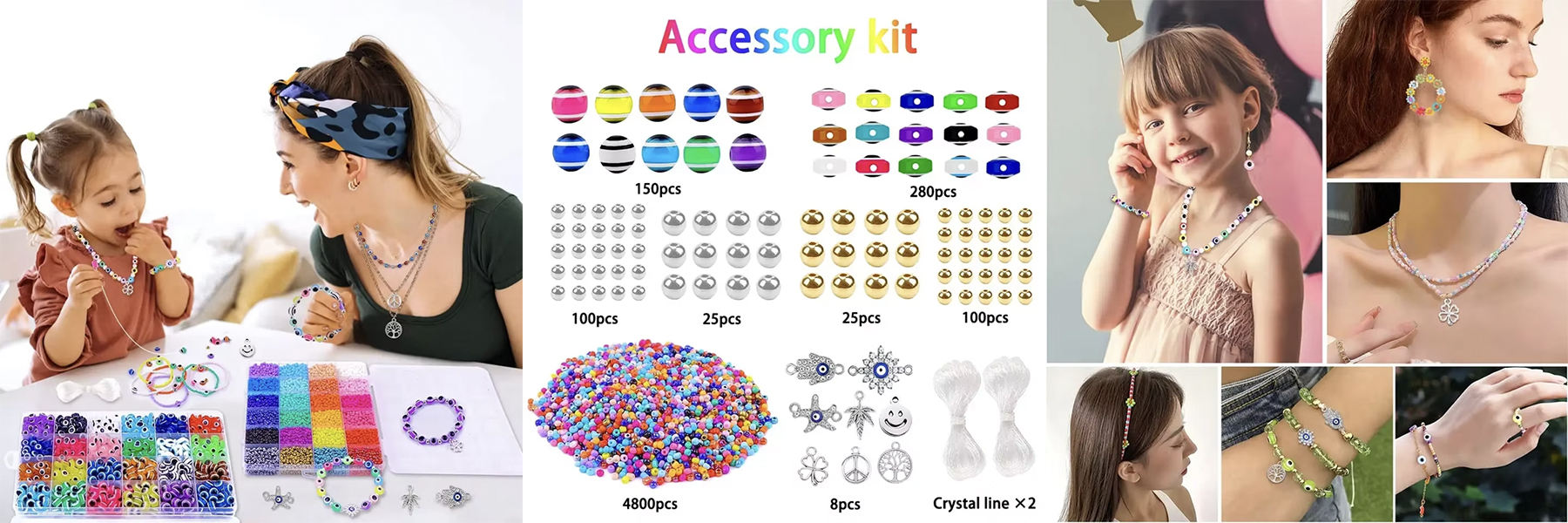 Wholesale 3mm Glass Seed Beads Alloy Findings Kits DIY Charm Jewelry Making Set