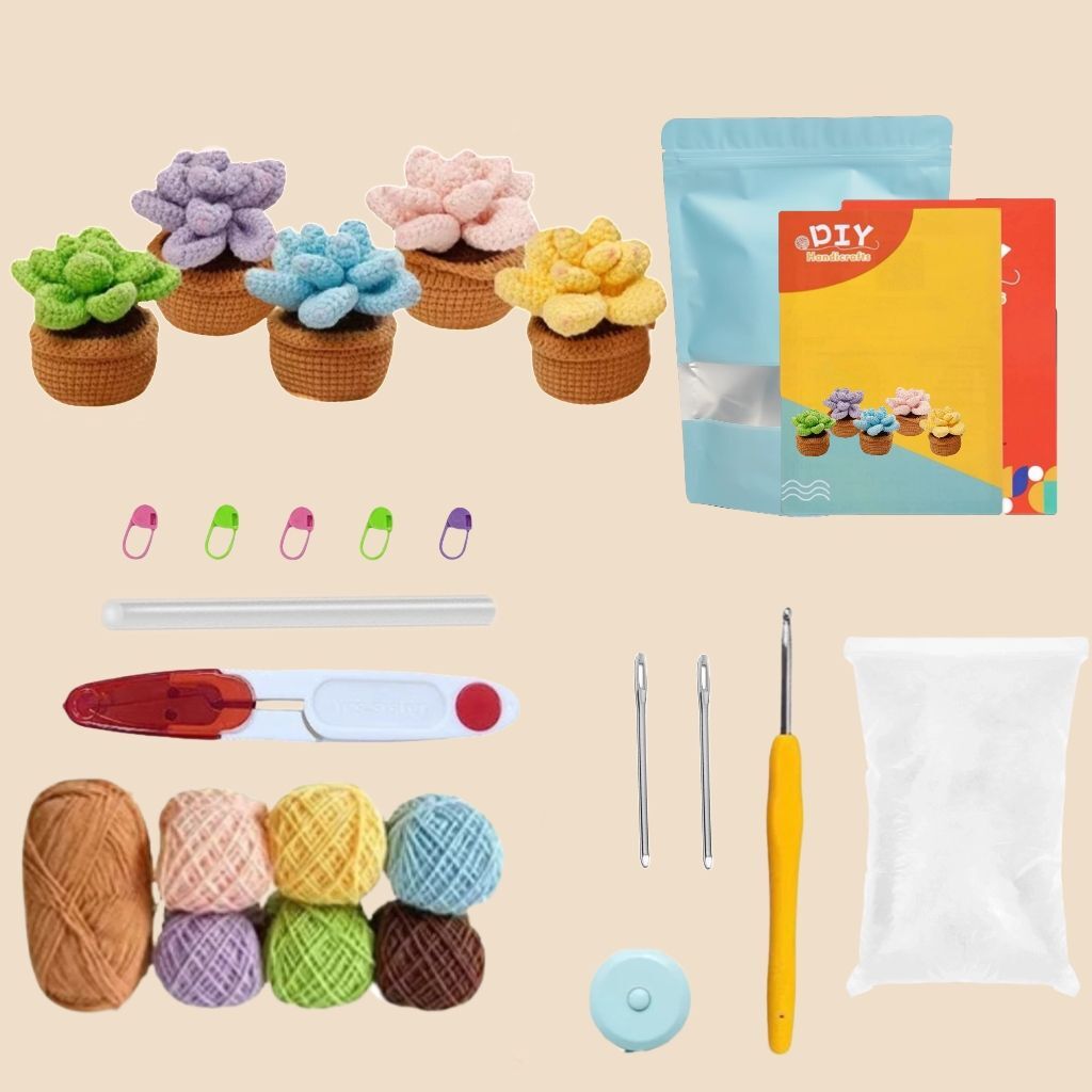 Succulent Crochet Plant Set