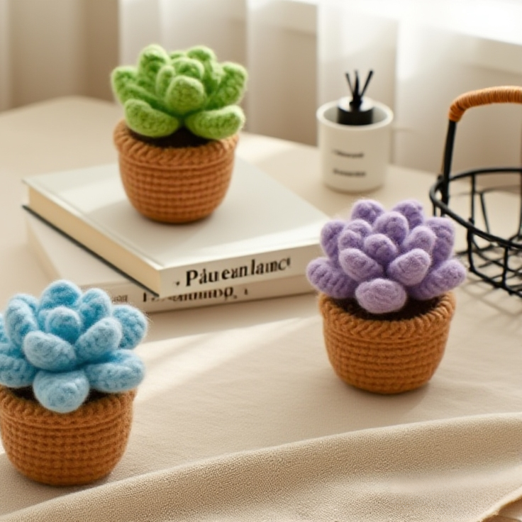 Succulent Crochet Plant Set